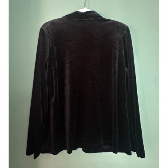 Vintage Studio Black Velvet VTG Women's cardigan L Gothic Fairycore Witchy Retro - Picture 6 of 6